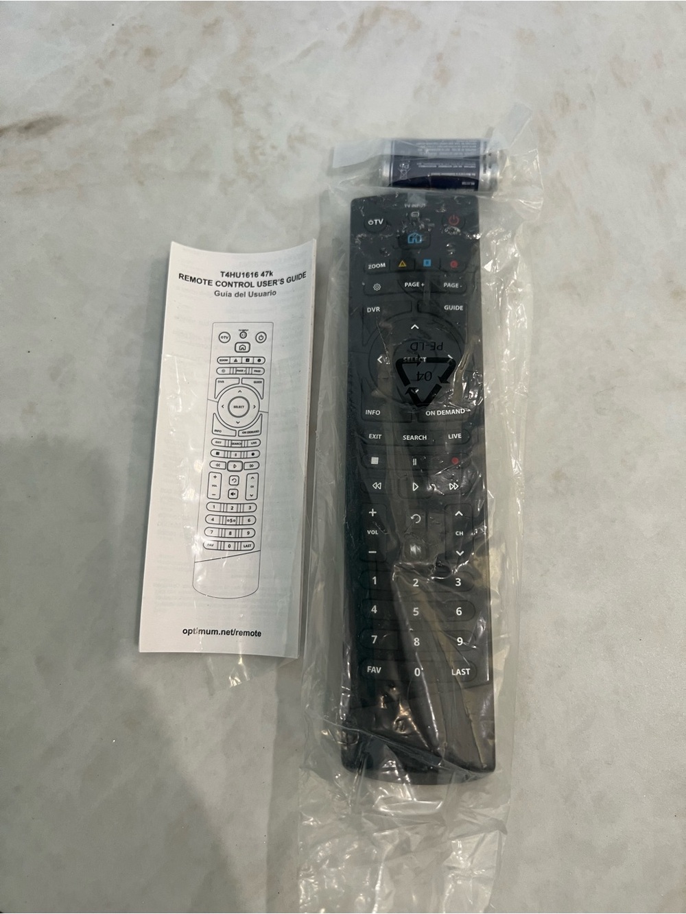 NEW Optimum Cablevision Altice DVR remote control (model T4HU1616/47K)